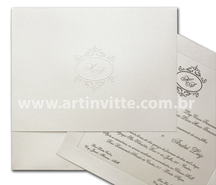 Relevo Seco 10 Convite de Casamento Veneza VZ 030