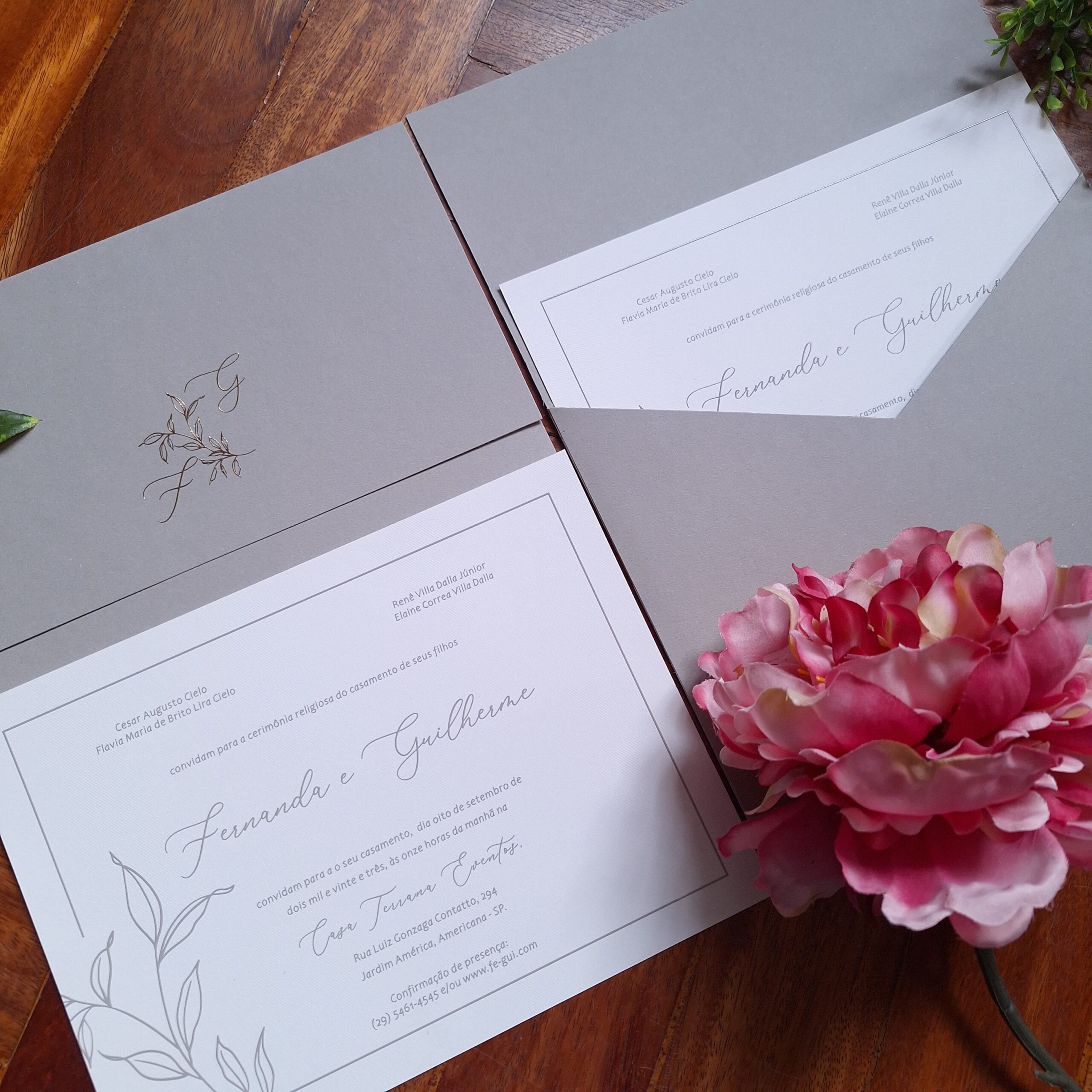 Home 6 convite de casamento elegante