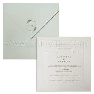 Convite de casamento Moderno - Veneza VZ 155 - Cinza e Hot Stamping Dourado - Art Invitte Convites